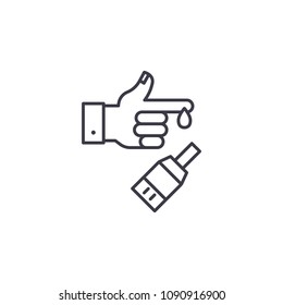 Blood test linear icon concept. Blood test line vector sign, symbol, illustration.
