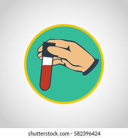 Blood test logo vector icon design