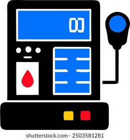 The Blood Test Machine icon represents a device used for analyzing blood samples. 