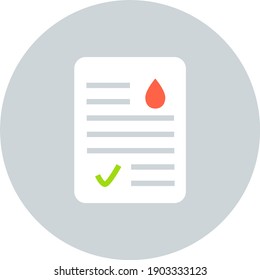 Blood Test Result Lab Report Health Vector Icon. Medical Checklist Patient Paperwork, Blood Test.