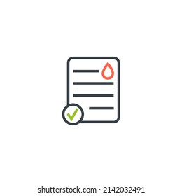 Blood Test Result Lab Report Health Vector Icon. Medical Checklist Patient Paperwork, Blood Test