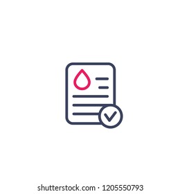 Blood Test Results Icon, Linear