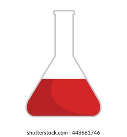 Blood test sample on flask, vector illustration graphic design.