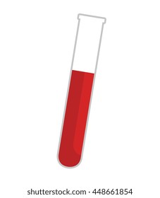 Blood test sample on flask, vector illustration graphic design.