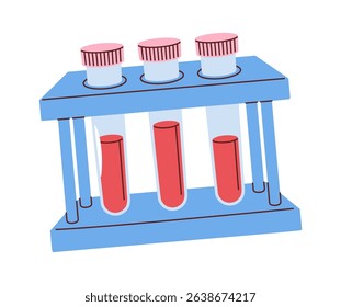 Blood test samples tubes cartoon