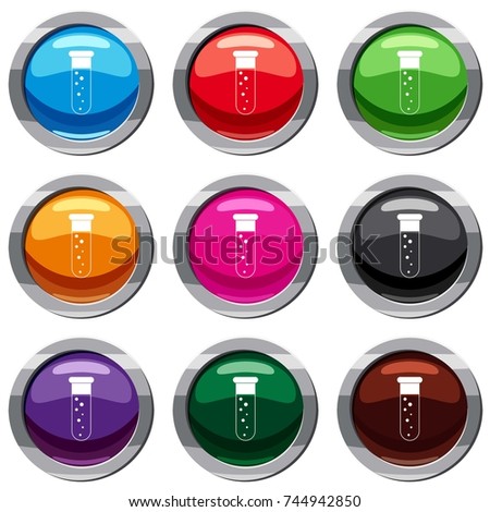 Blood test set icon isolated on white. 9 icon collection vector illustration