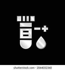 Blood Test silver plated metallic icon