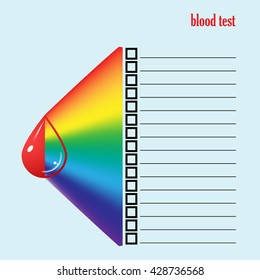  blood test, spectrum , vector illustration