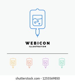 blood, test, sugar test, samples 5 Color Line Web Icon Template isolated on white. Vector illustration