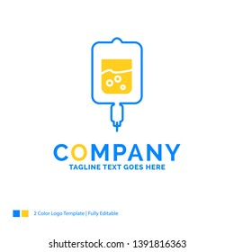 blood, test, sugar test, samples Blue Yellow Business Logo template. Creative Design Template Place for Tagline.