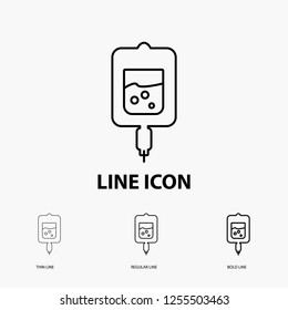 blood, test, sugar test, samples Icon in Thin, Regular and Bold Line Style. Vector illustration
