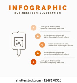 blood, test, sugar test, samples Infographics Template for Website and Presentation. Line Gray icon with Orange infographic style vector illustration