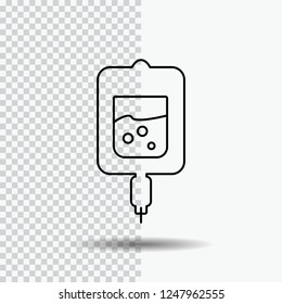 blood, test, sugar test, samples Line Icon on Transparent Background. Black Icon Vector Illustration