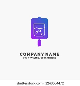 blood, test, sugar test, samples Purple Business Logo Template. Place for Tagline.