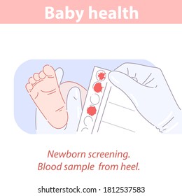 Blood Test Taken Heel Newborn Baby Stock Vector (royalty Free 