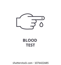blood test thin line icon, sign, symbol, illustation, linear concept, vector 