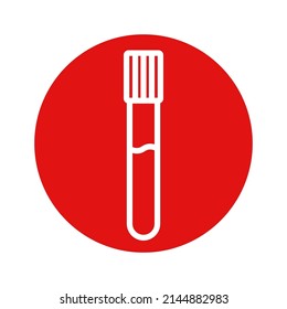 Blood test tube button icon. Clipart image isolated on white background