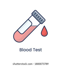 Blood Test Tube Flat Vector Icon