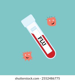 blood test tube flu, vector illustration