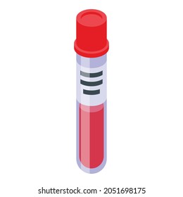 Blood Test Tube Icon Isometric Vector. Lab Medical Test. Drug Laboratory Drop