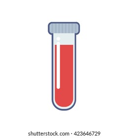 blood in test tube icon. vector illustration