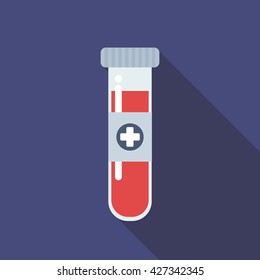 blood in test tube icon. vector illustration