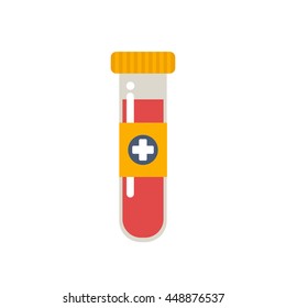 blood in test tube icon. vector illustration