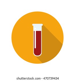 blood in test tube icon. vector illustration