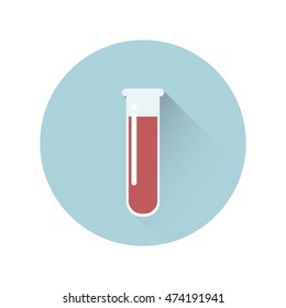 blood in test tube icon. vector illustration