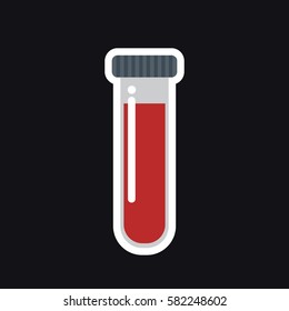 blood in test tube icon. vector illustration