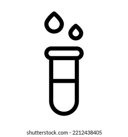 Blood Test Tube Line Icon Illustration Vector Graphic