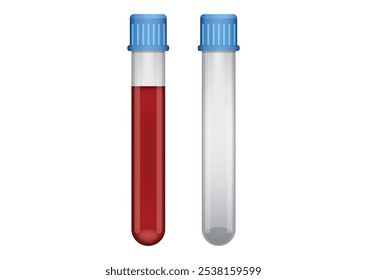 Blood test tube vector flat design isolated on white background