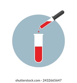 blood test tube vector with white background