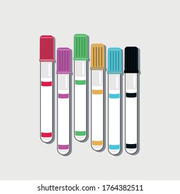Tubos de análisis de sangre en diferentes colores