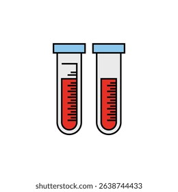 Blood test tubes with red samples