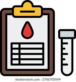 Bluttest-Vektordesign im modernen Stil, HIV-Diagnose und medizinisches Untersuchungskonzept, Darstellung im Gesundheitswesen. Füllzeilensymbol