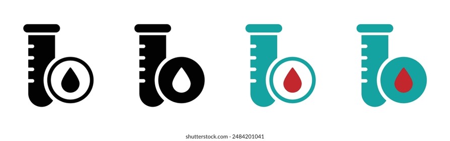 Conjunto de iconos de vector de análisis de sangre