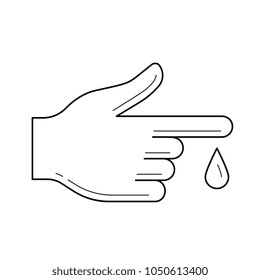 Blood test vector line icon isolated on white background. Blood test line icon for infographic, website or app. Icon designed on a grid system.
