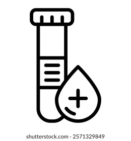 Blood Test Vector Line Icon Design