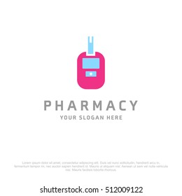 Blood Test vector logo for Pharmacy on a white background