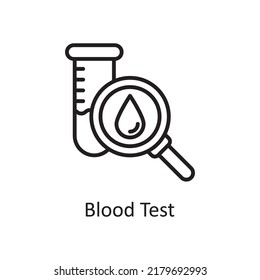 Blood Test vector outline Icon Design illustration. Medical Symbol on White background EPS 10 File