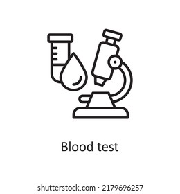 Bluetest Vektor Umriss Symbol Design Illustration. Medizinisches Symbol auf weißem Hintergrund EPS10-Datei