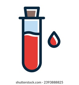 La Línea Espesa Del Vector De Prueba De Sangre Llenó Iconos De Colores Oscuros Para Uso Personal Y Comercial.
