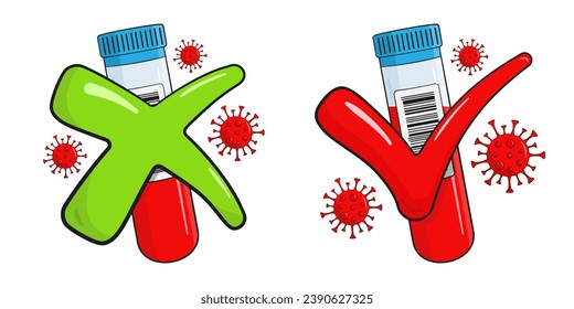 Blood test for virus. Positive and negative