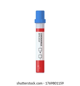 Blutuntersuchungskonzept. COVID-19 Blutexpresstest. Coronavirus-Test. Vektorgrafik
