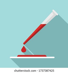 Icono de análisis de sangre. Ilustración plana del icono del vector de análisis de sangre para el diseño web