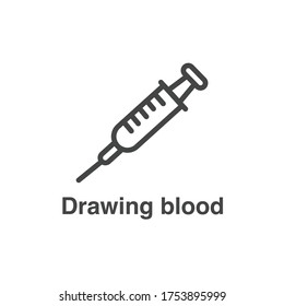Blood testing and work icon showing one aspect of the blood draw process