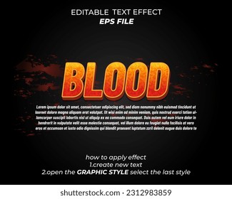blood text effect, font editable, typography, 3d text for movie title