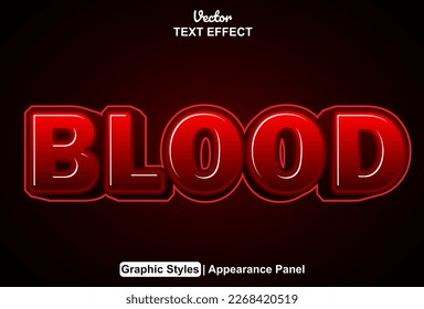 blood text effect with graphic style and editable.