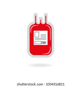 Blood Transfusion Bag Vector Illustration  Isolated On White Background. Blood Donation